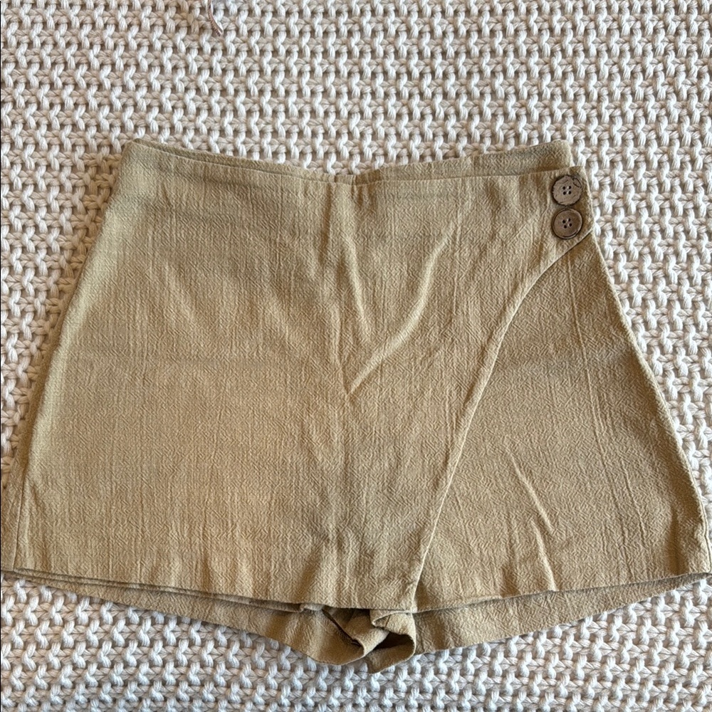 Zara Tan Skorts High-Waisted Tailored